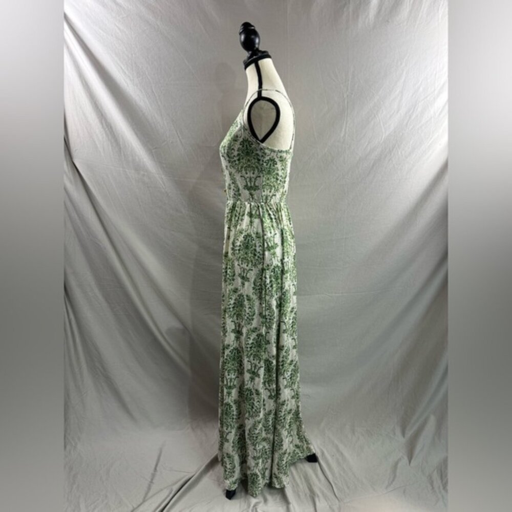 Last One π₯ Boho Sleeveless V-Neck Casual Maxi Swing Dress Green - Picture 8 of 9